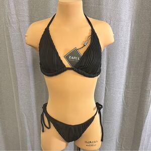 Zaful Black Classic Bikini Set Swimwear